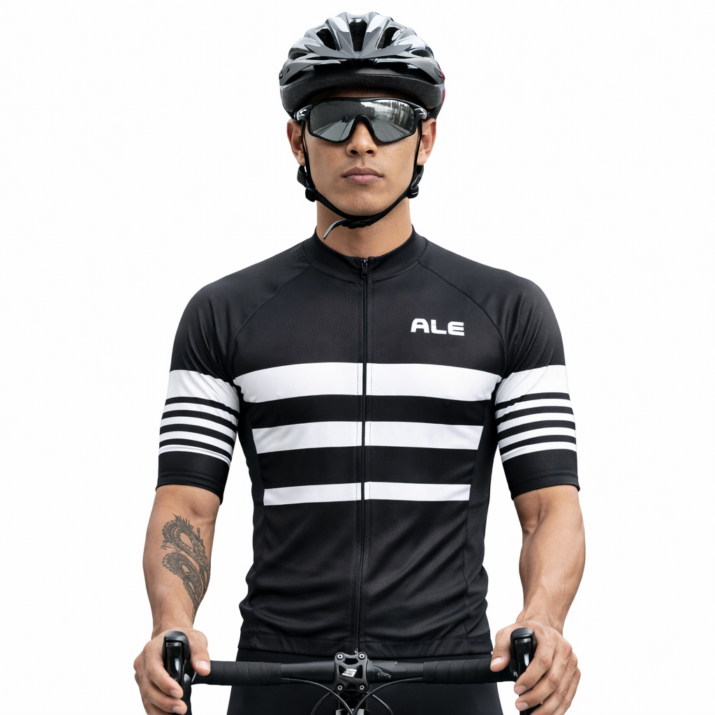 Jersey de Ciclismo Negro Rayas | Alesportt
