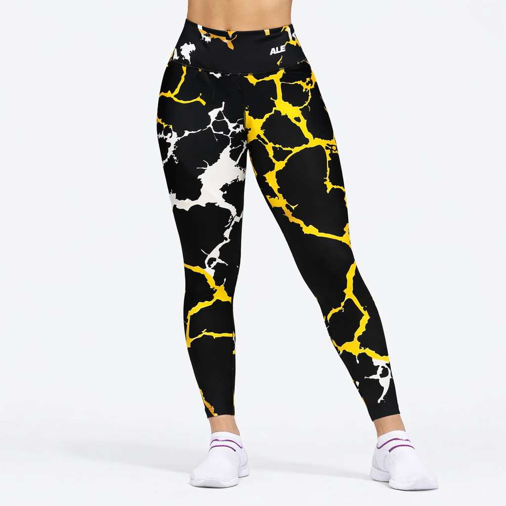 Leggings de Alta Compresión - Estampado Black & Gold | Alesportt