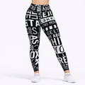 Leggings Suplex con Estampado de Tipografía Black & White | Alesportt